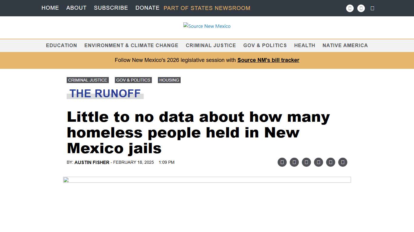 Little to no data about how many homeless people held in New Mexico jails • Source New Mexico